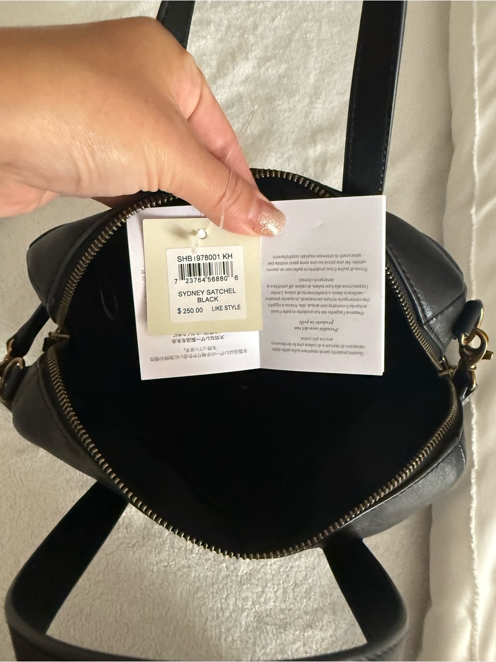 Fossil Black Sydney Leather Satchel